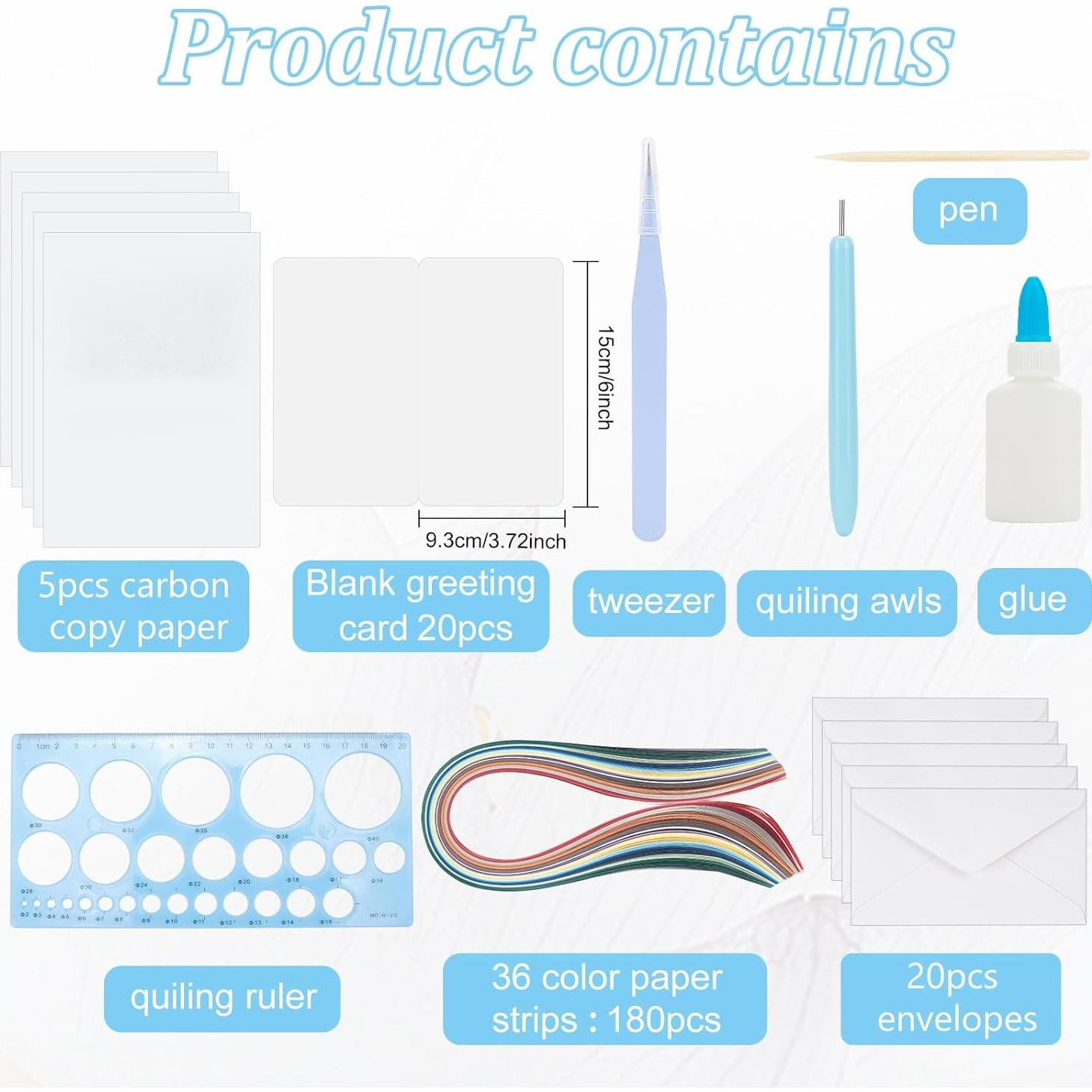 WEBEEDY Paper Quilling Kits DIY Quilling Card Making Kits Quilling Kits for Adults with 36 Colors Strips,Quilling Tools and Supplies,DIY Design Drawing Handcraft for Christmas Invitation Greeting Gift