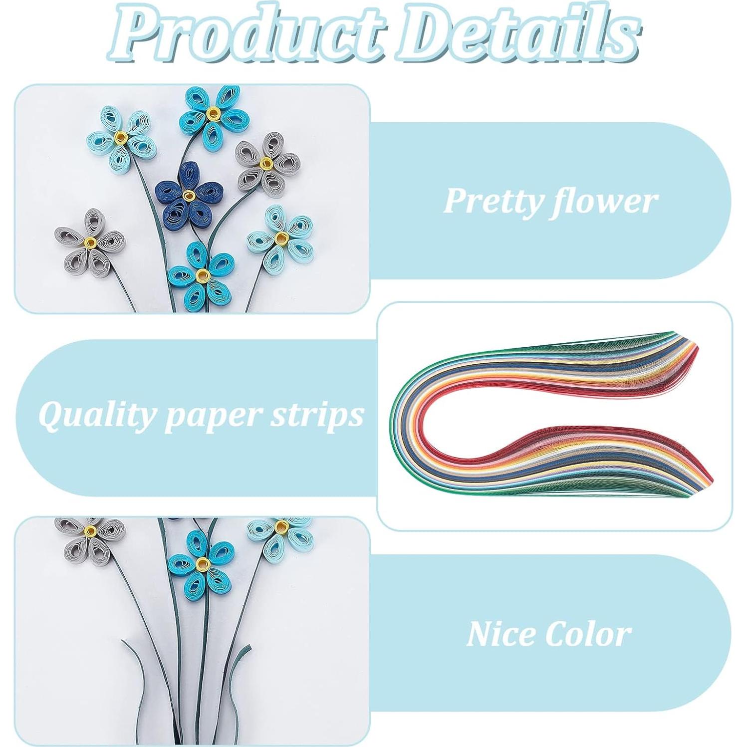 WEBEEDY Paper Quilling Kits DIY Quilling Card Making Kits Quilling Kits for Adults with 36 Colors Strips,Quilling Tools and Supplies,DIY Design Drawing Handcraft for Christmas Invitation Greeting Gift