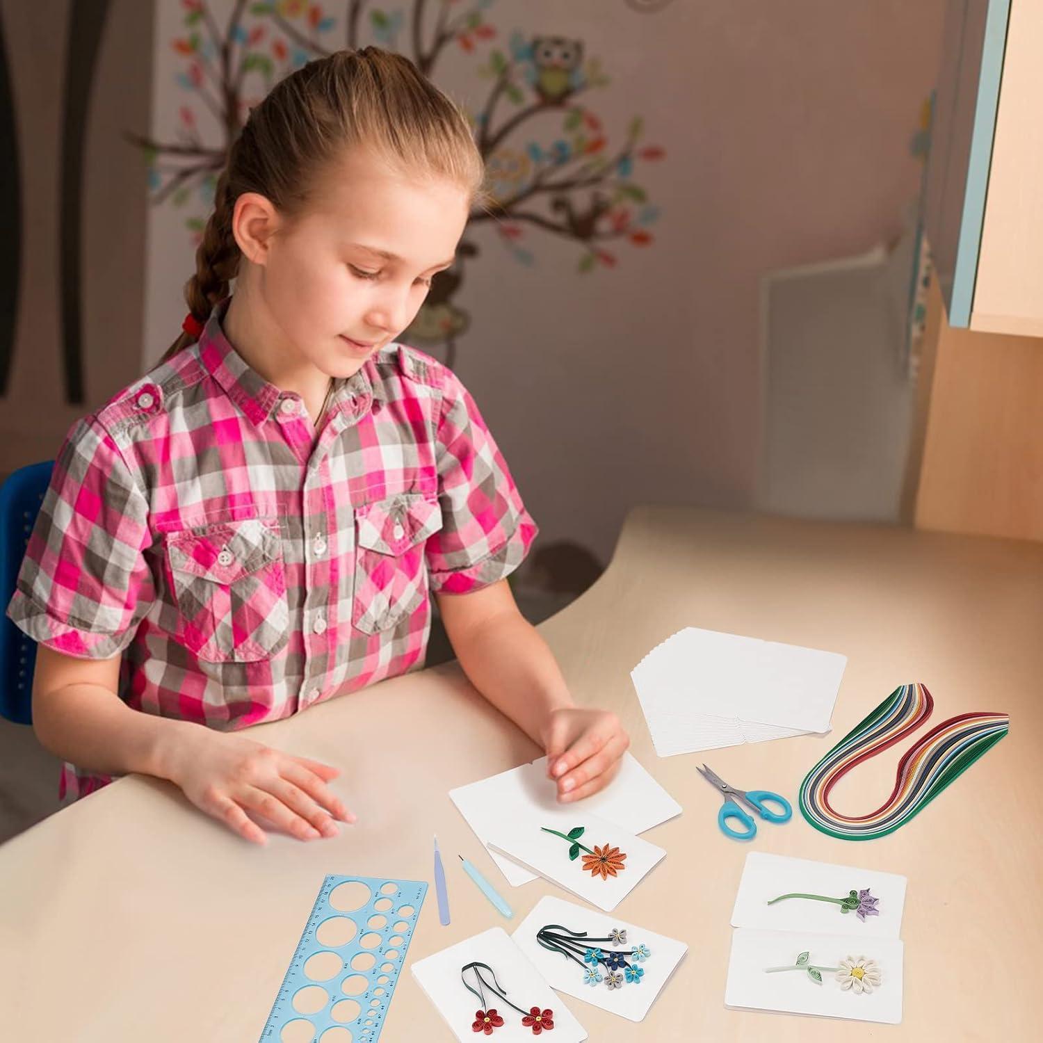 WEBEEDY Paper Quilling Kits DIY Quilling Card Making Kits Quilling Kits for Adults with 36 Colors Strips,Quilling Tools and Supplies,DIY Design Drawing Handcraft for Christmas Invitation Greeting Gift