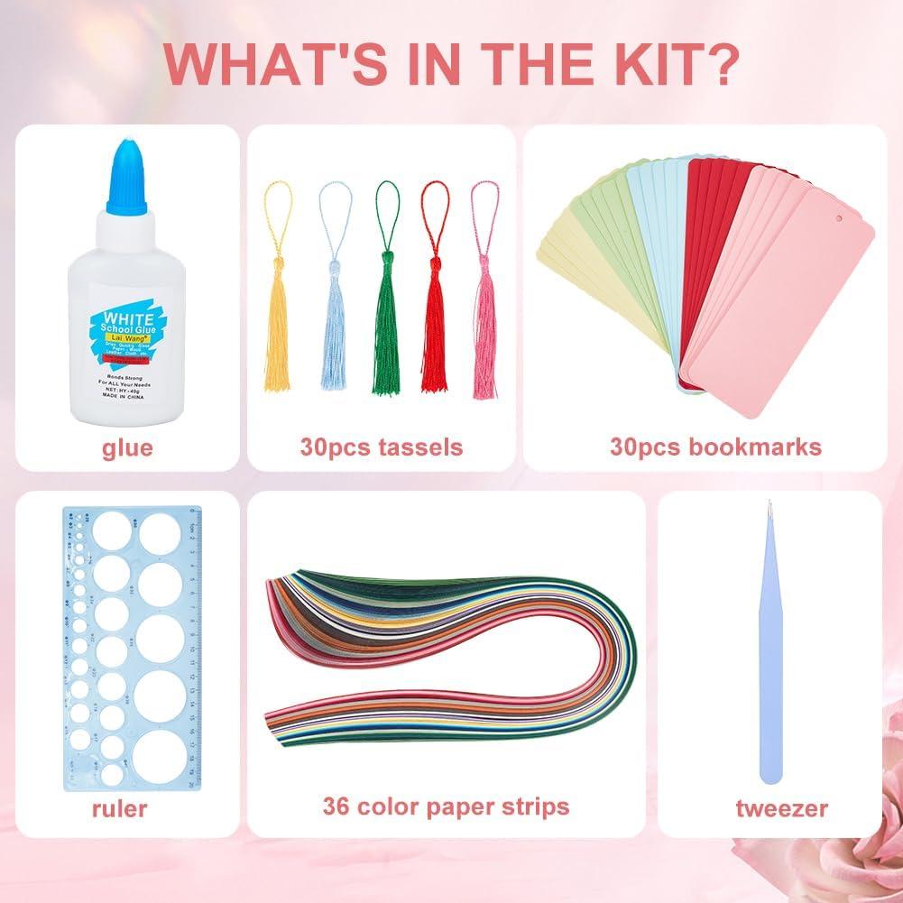 Kit de Quilling de Papel WEBEEDY 30 Juegos DIY Multicolor