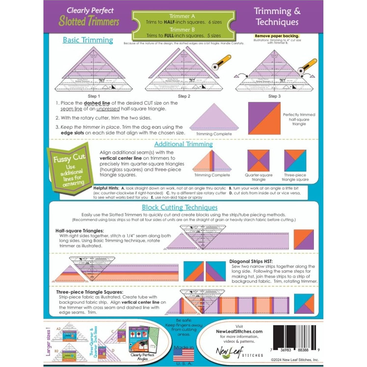 Regla Acrílica para Corte de Triángulos New Leaf 29.2x22.9cm