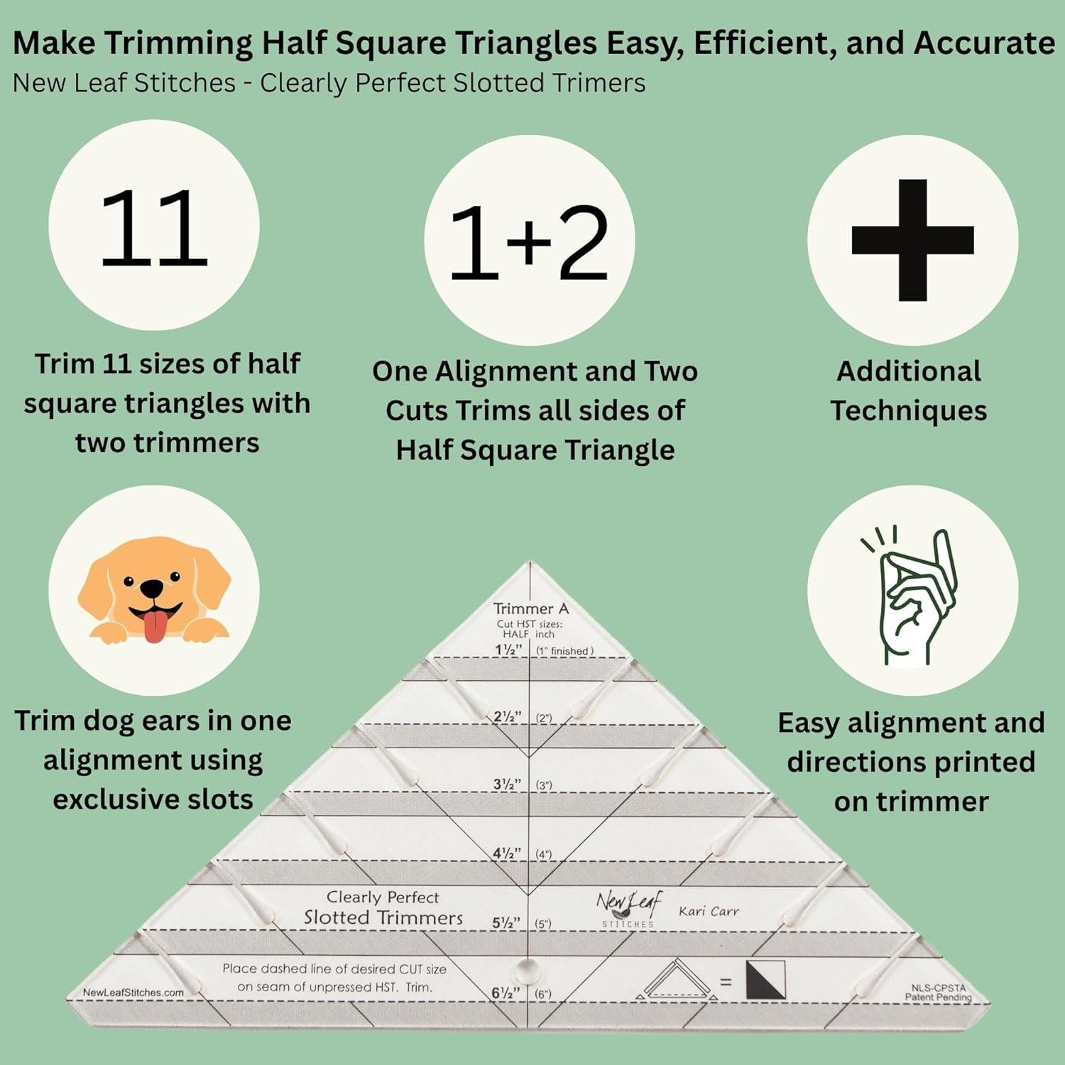 Regla Acrílica para Corte de Triángulos New Leaf 29.2x22.9cm