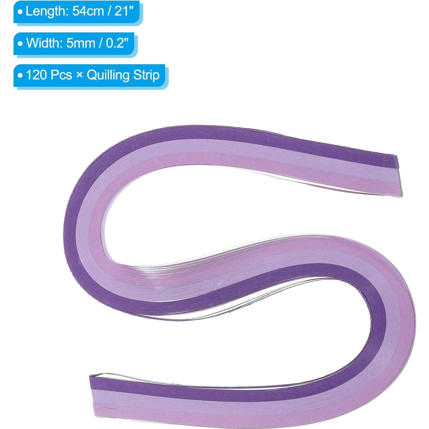 Tiras de Quilling PATIKIL 120pcs Papel 5mm x 53.34cm Púrpura