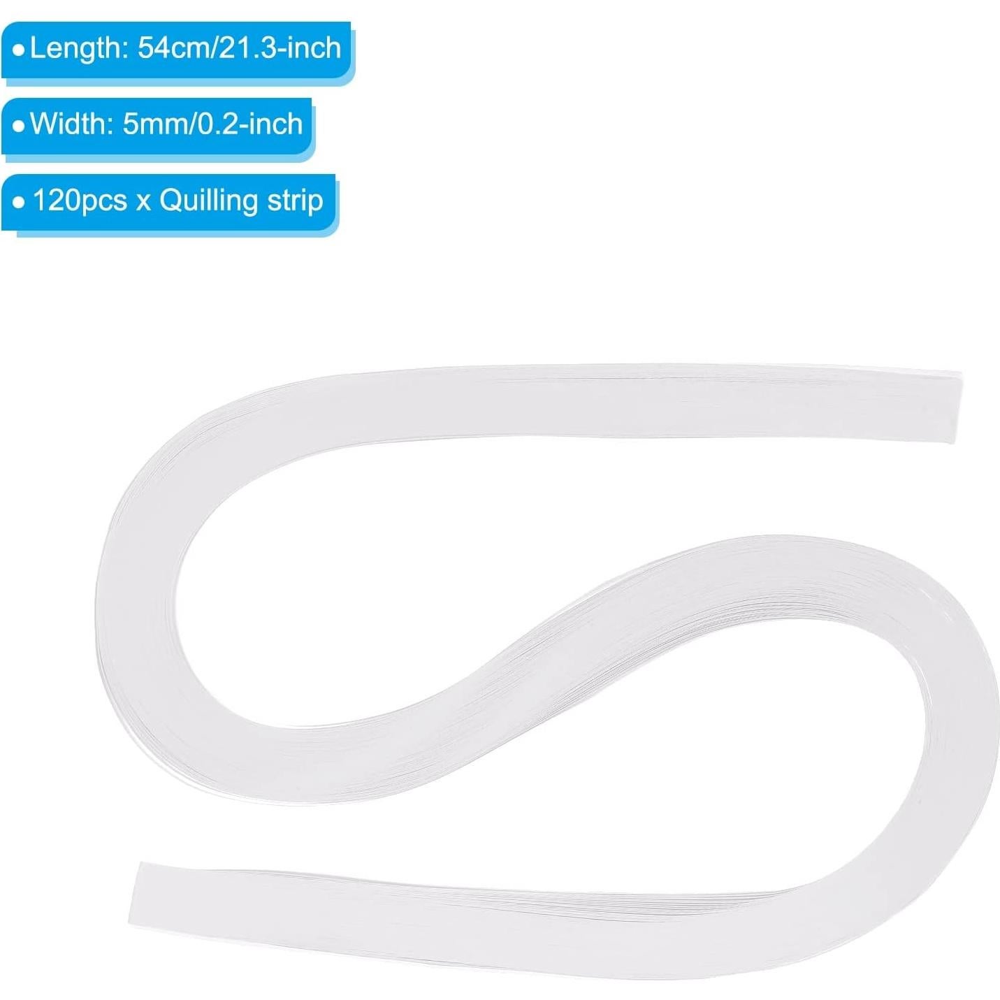 Tiras de Papel Quilling PATIKIL 120pcs 5mm x 54cm Blanco