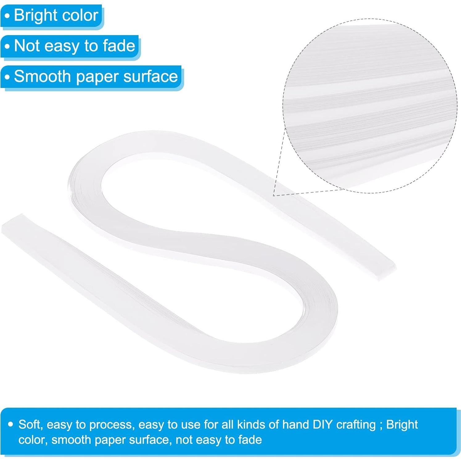 Tiras de Papel Quilling PATIKIL 120pcs 5mm x 54cm Blanco