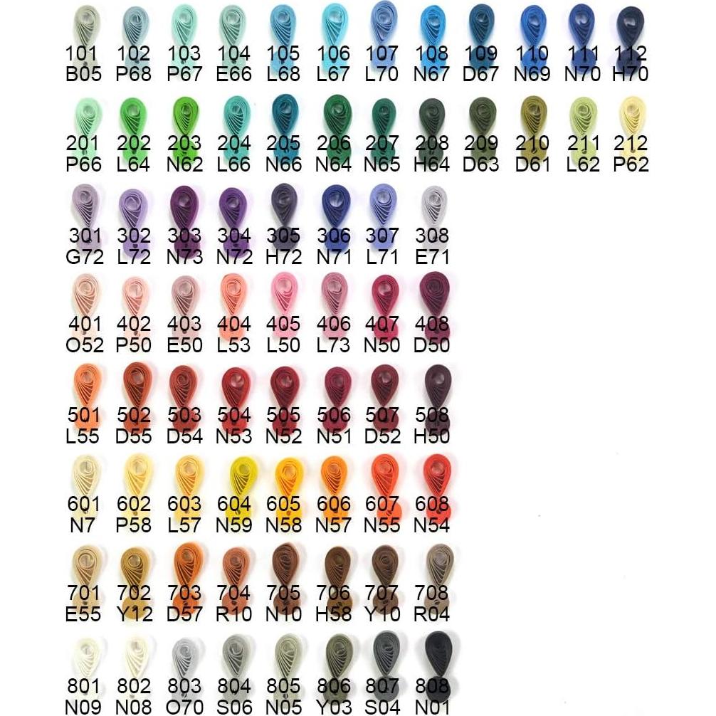 JUYA Juego de Quilling de Papel 72 Colores 2880 Tiras 3mm