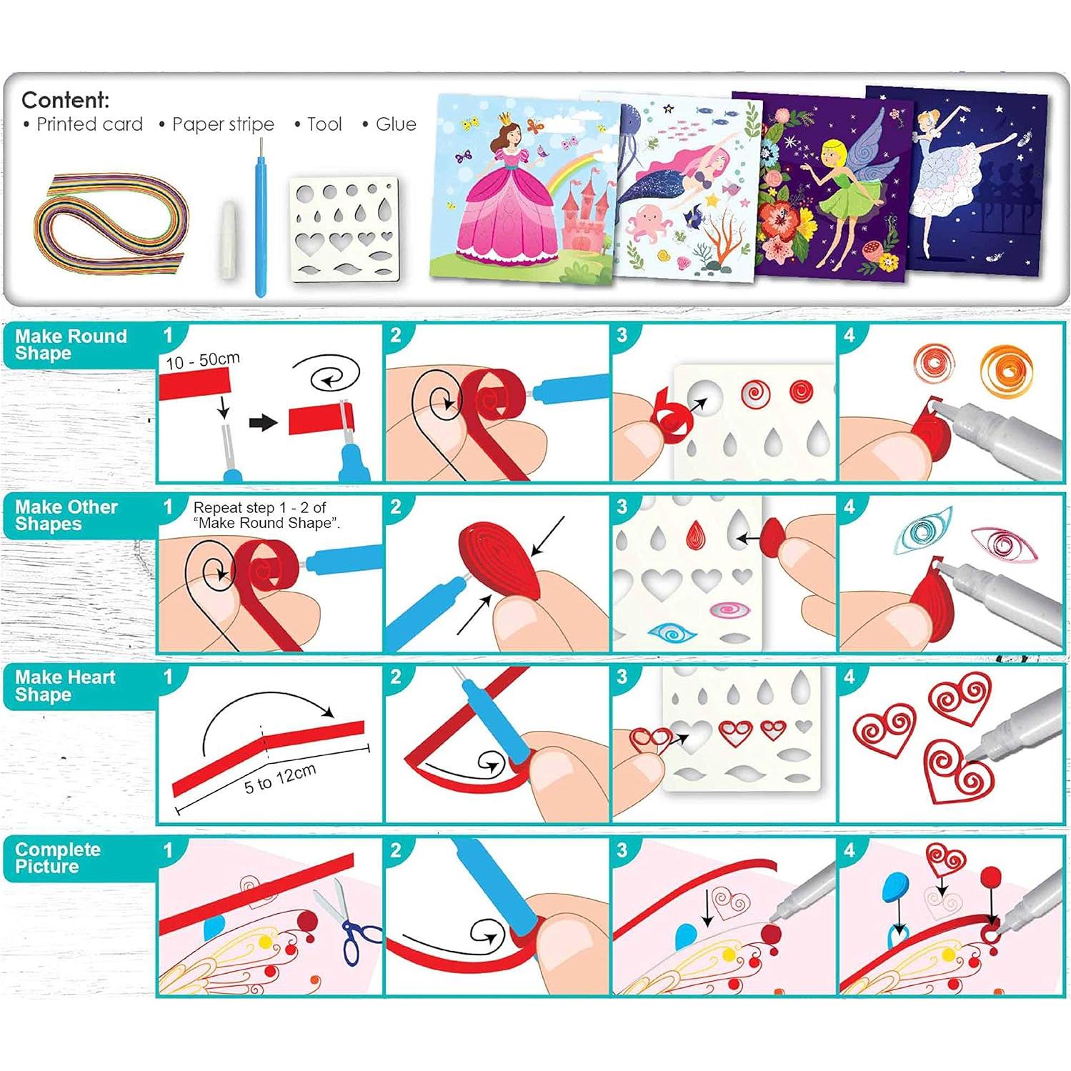 Kit de Quilling de Papel C.S.KIDS - Cuentos de Hadas 3D