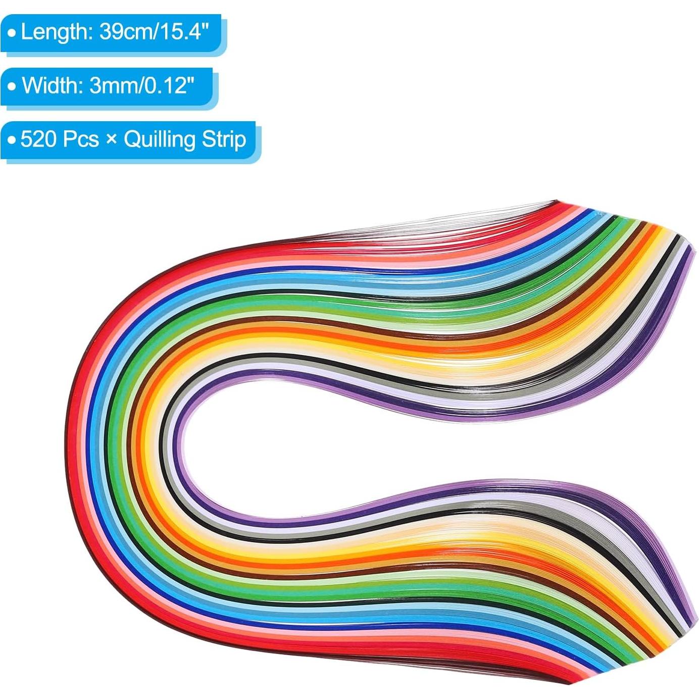 Tiras de Papel Quilling PATIKIL 520pcs 3mm x 39cm DIY