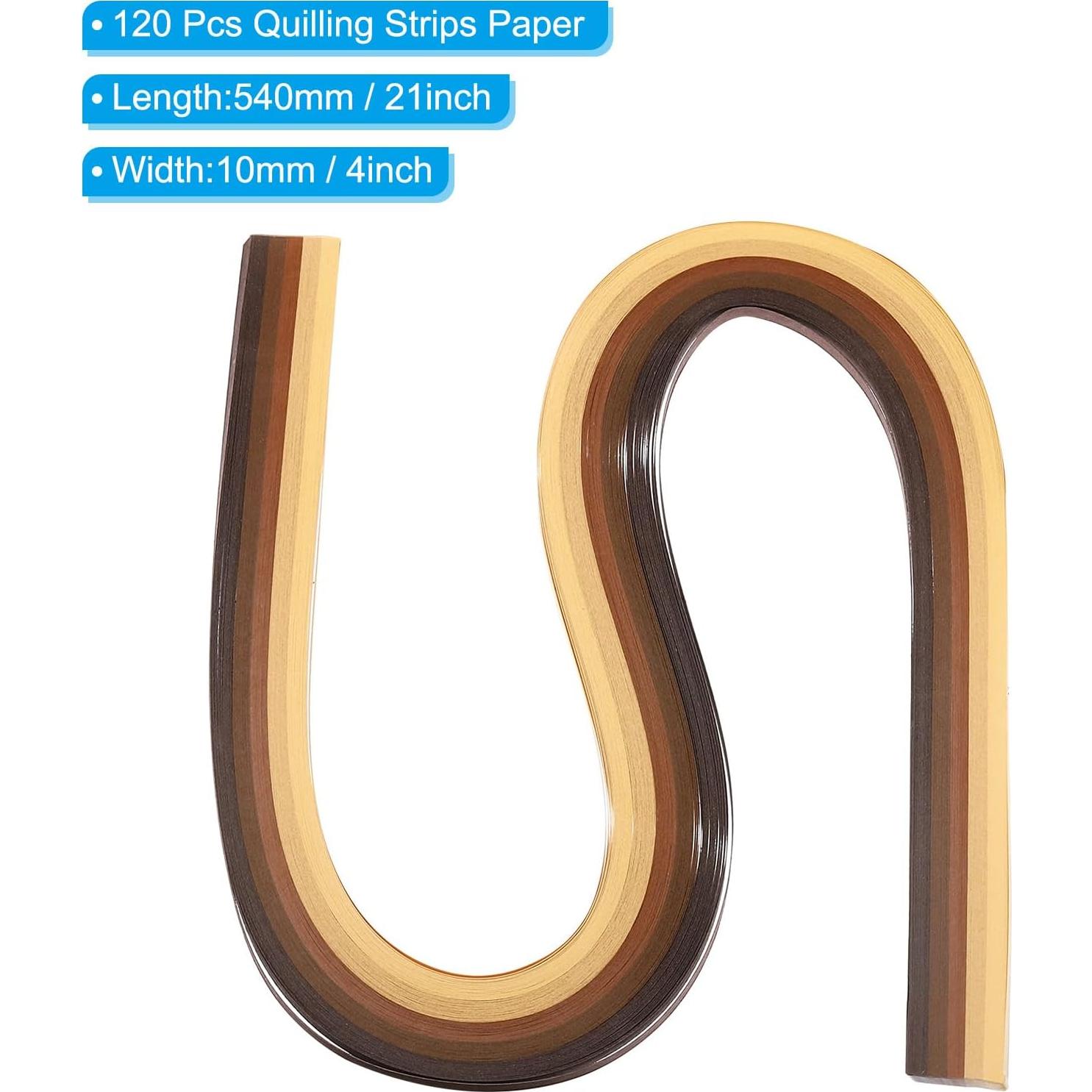 Tiras de Papel Quilling PATIKIL 540x10mm Marrón Gradiente 120 Pcs