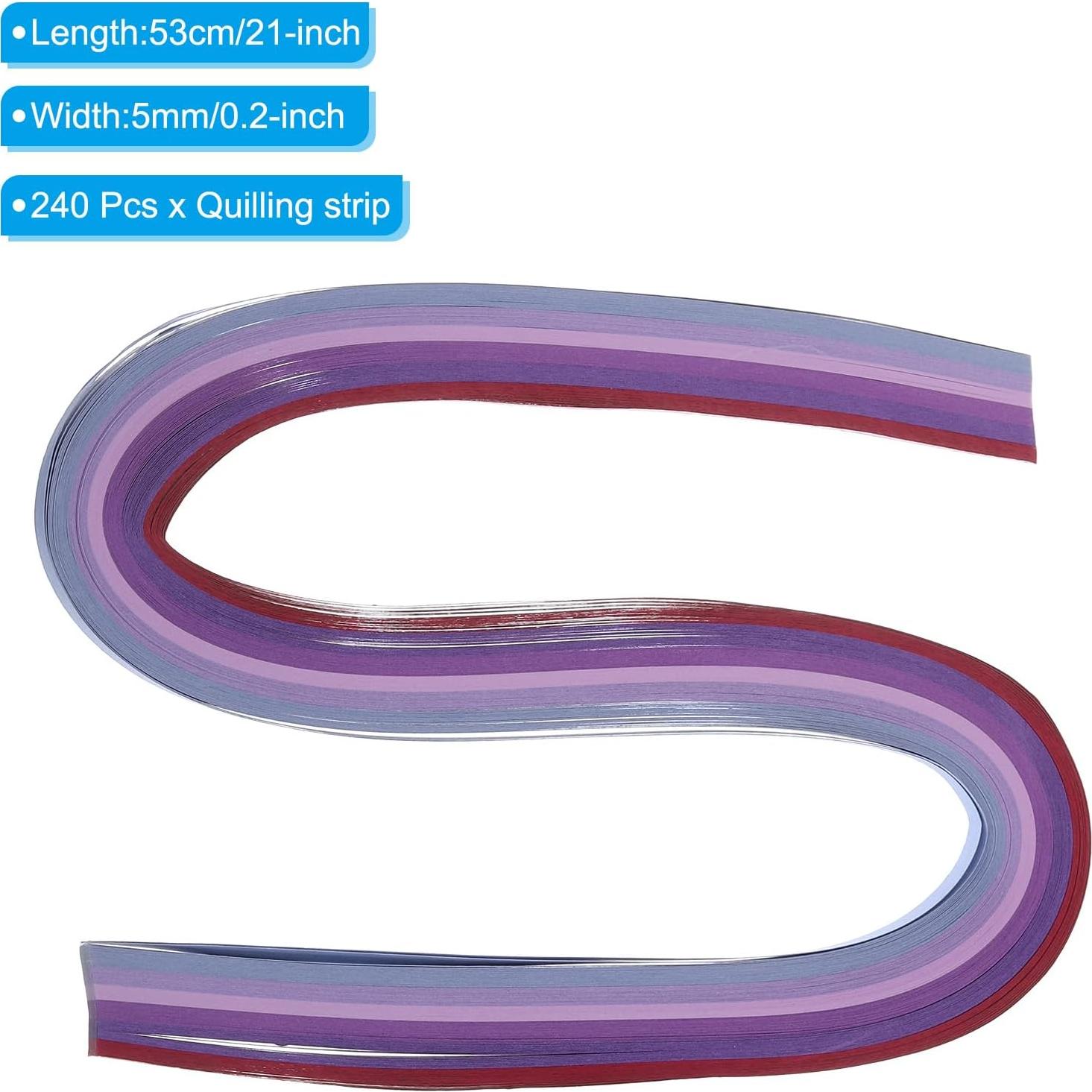 Tiras de Quilling PATIKIL 240pcs Papel 5mm x 53cm Púrpura