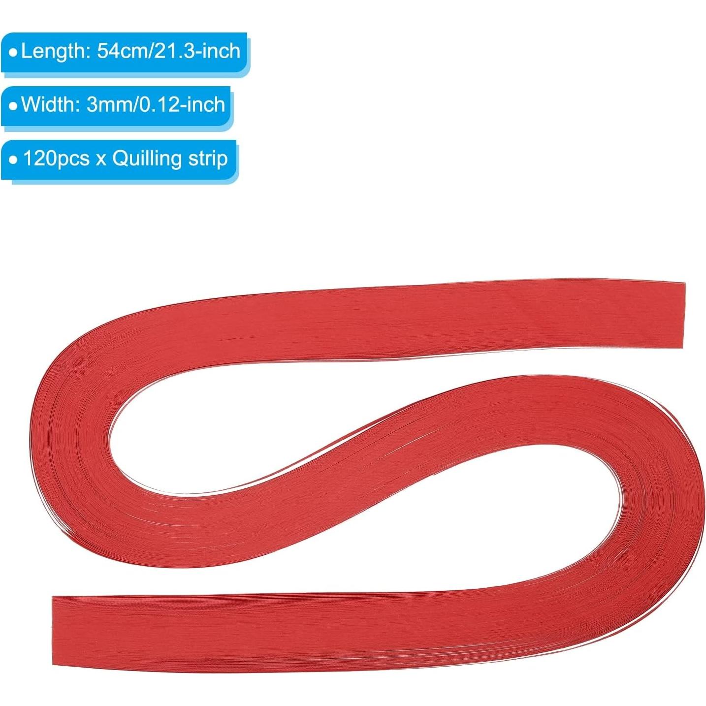 Tiras de Papel Quilling PATIKIL 120pcs 3mm x 54cm Rojo