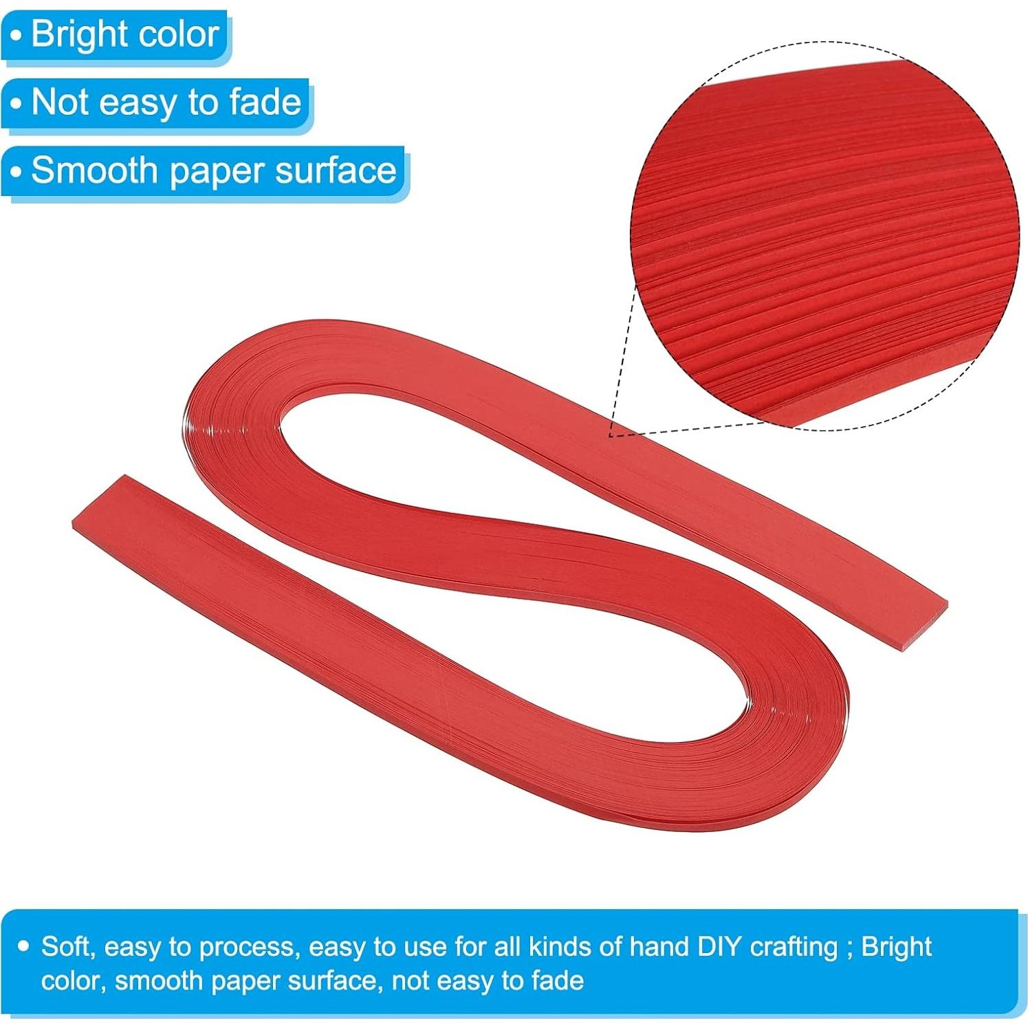 Tiras de Papel Quilling PATIKIL 120pcs 3mm x 54cm Rojo