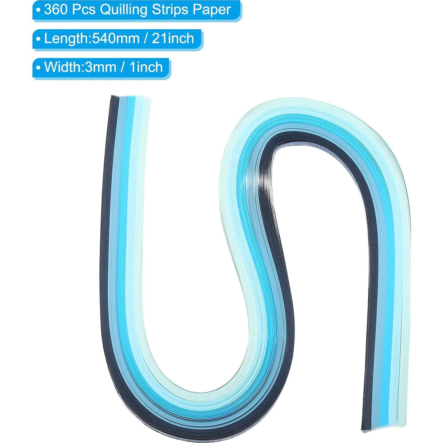Tiras de Papel Quilling PATIKIL 540x3mm Azul Gradiente 360 Pcs