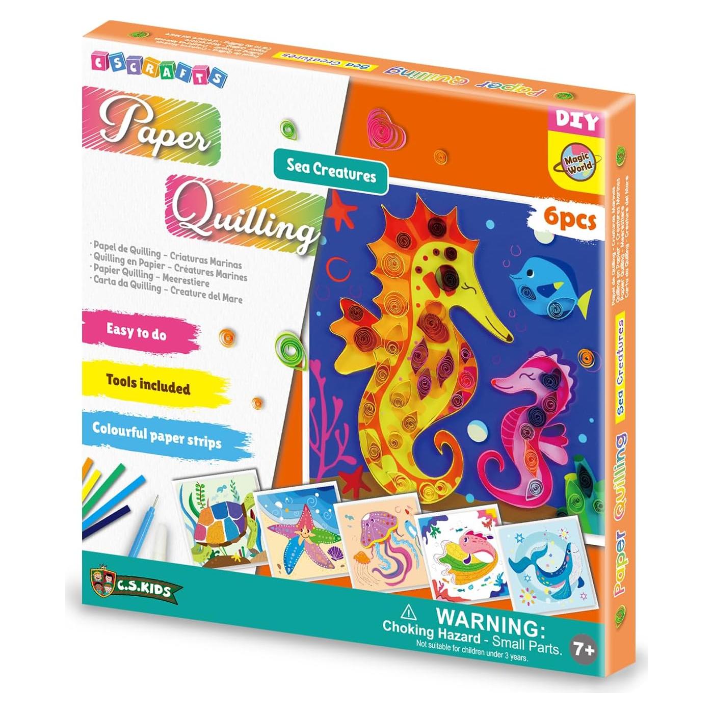 Kit de Manualidades C.S.KIDS Papel Quilling Criaturas Marinas