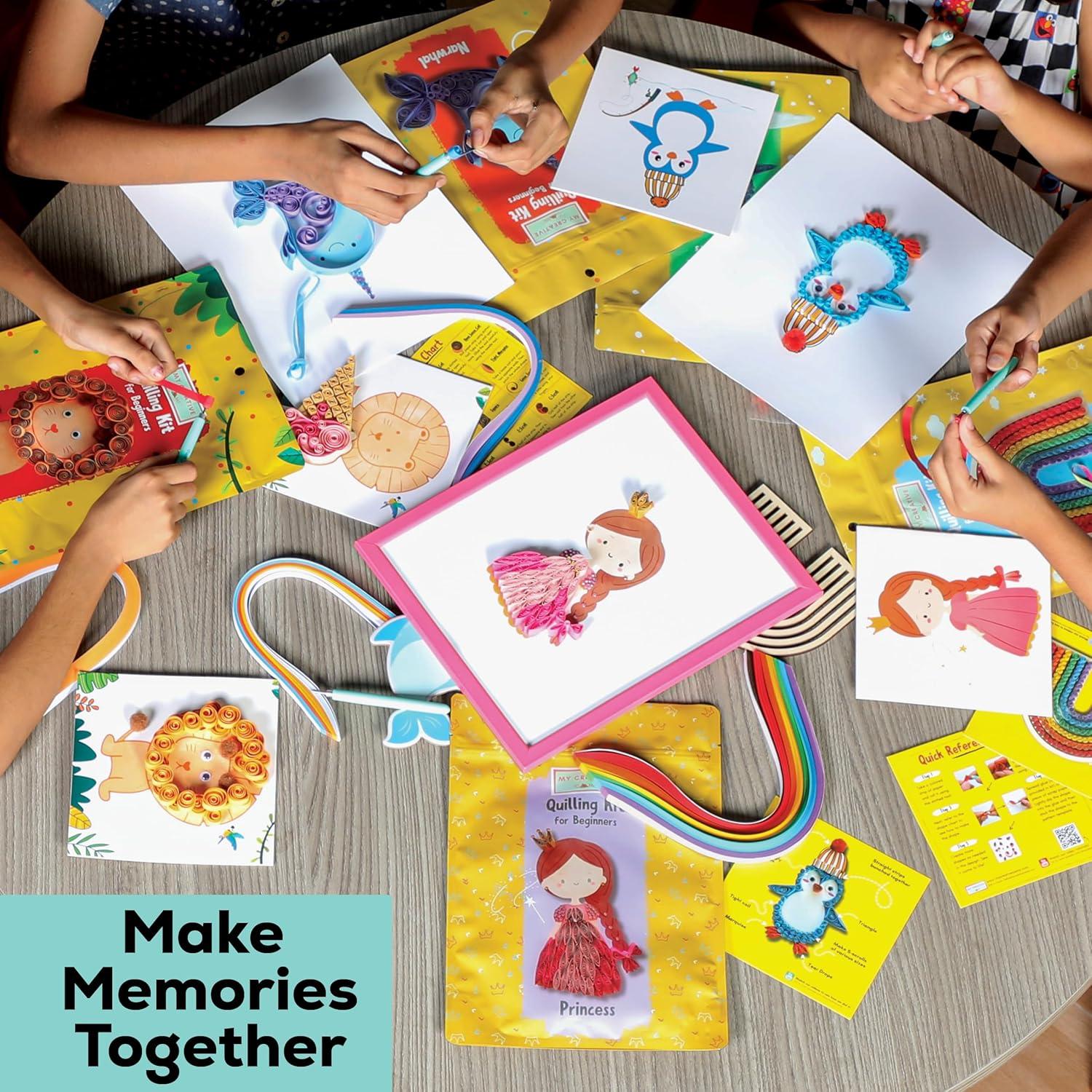 Kit de Quilling de Papel Pingüino My Creative Camp - Manualidades para Niños y Adultos