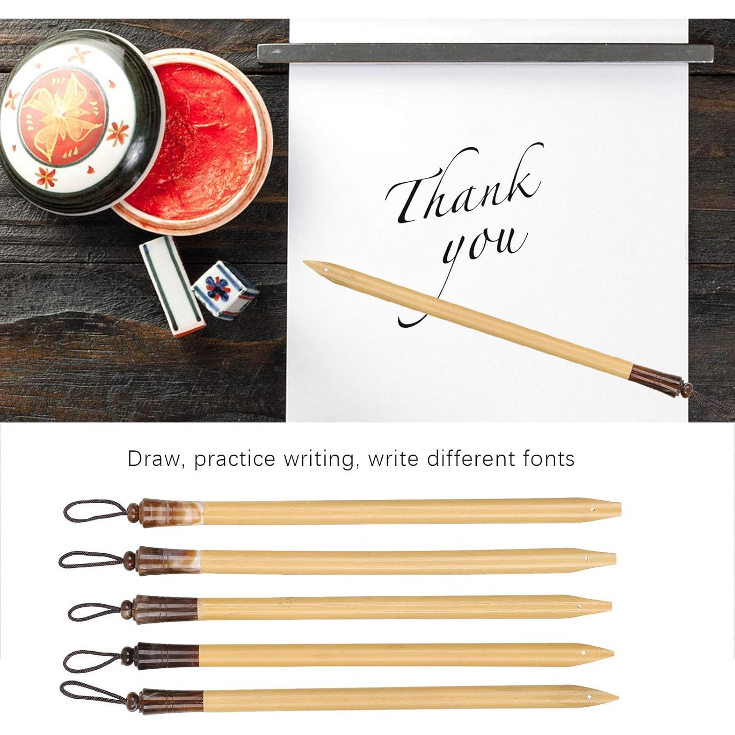 Juego de 5 Plumas de Caligrafía KooingTech - Bambú Natural