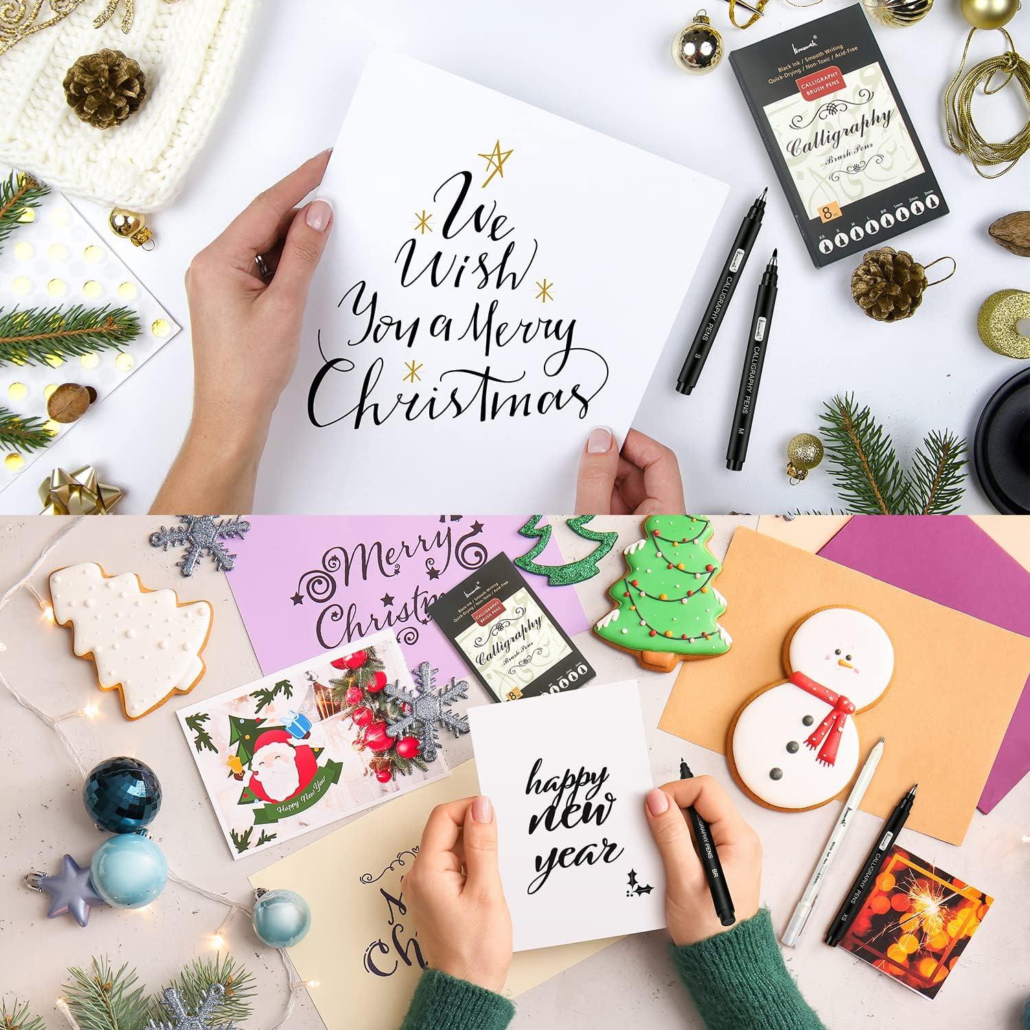 Set de 8 Plumas de Caligrafía Brusarth - Tinta Negra, Ergonomicas