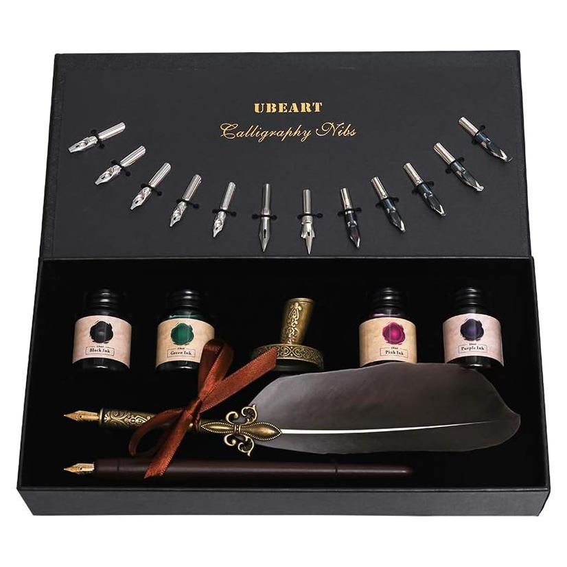 Juego de Caligrafía UBEART con Plumas y 14 Puntas