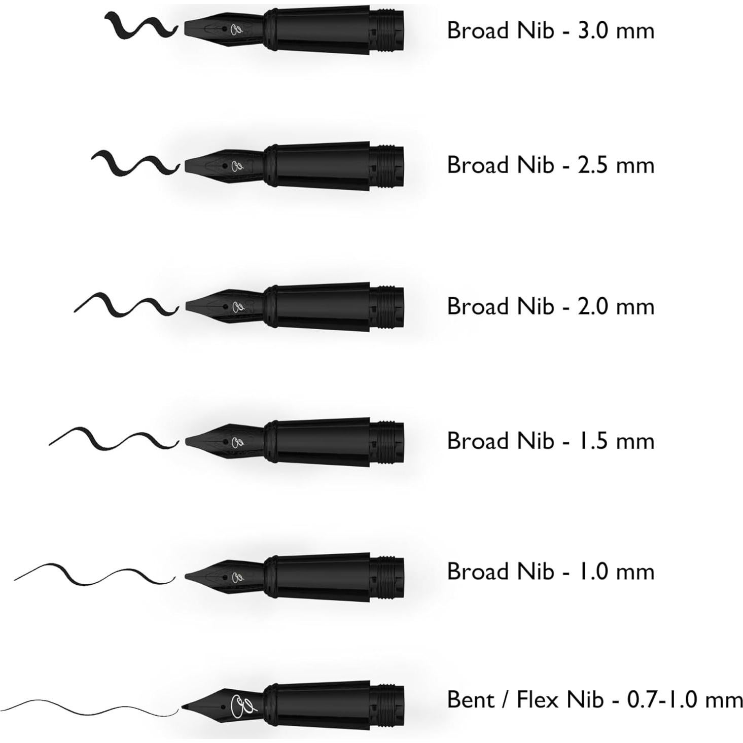 Juego de Caligrafía Ellington - Pluma Estilográfica Premium con 6 Puntas y Caja de Regalo