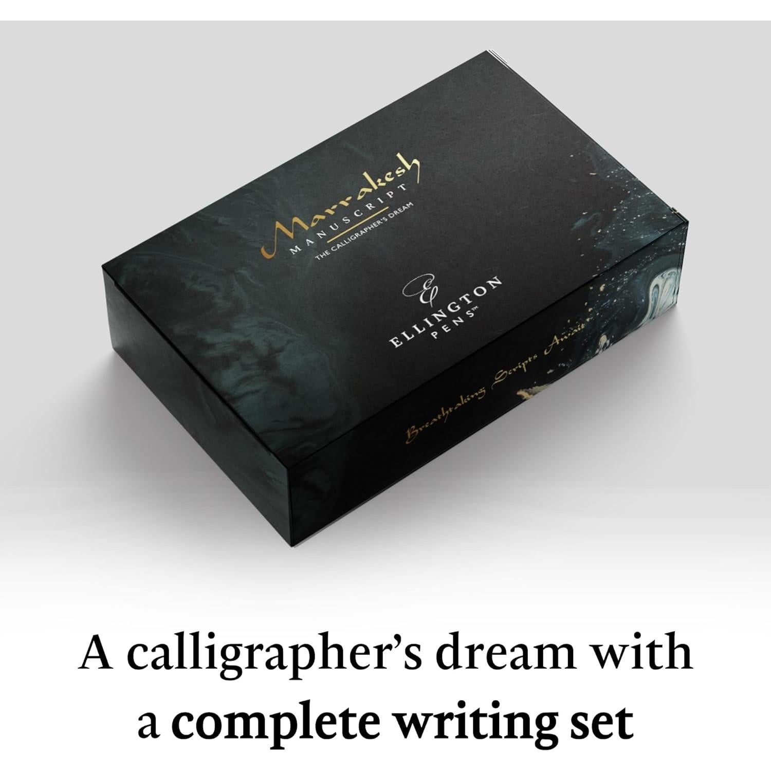 Juego de Caligrafía Ellington - Pluma Estilográfica Premium con 6 Puntas y Caja de Regalo