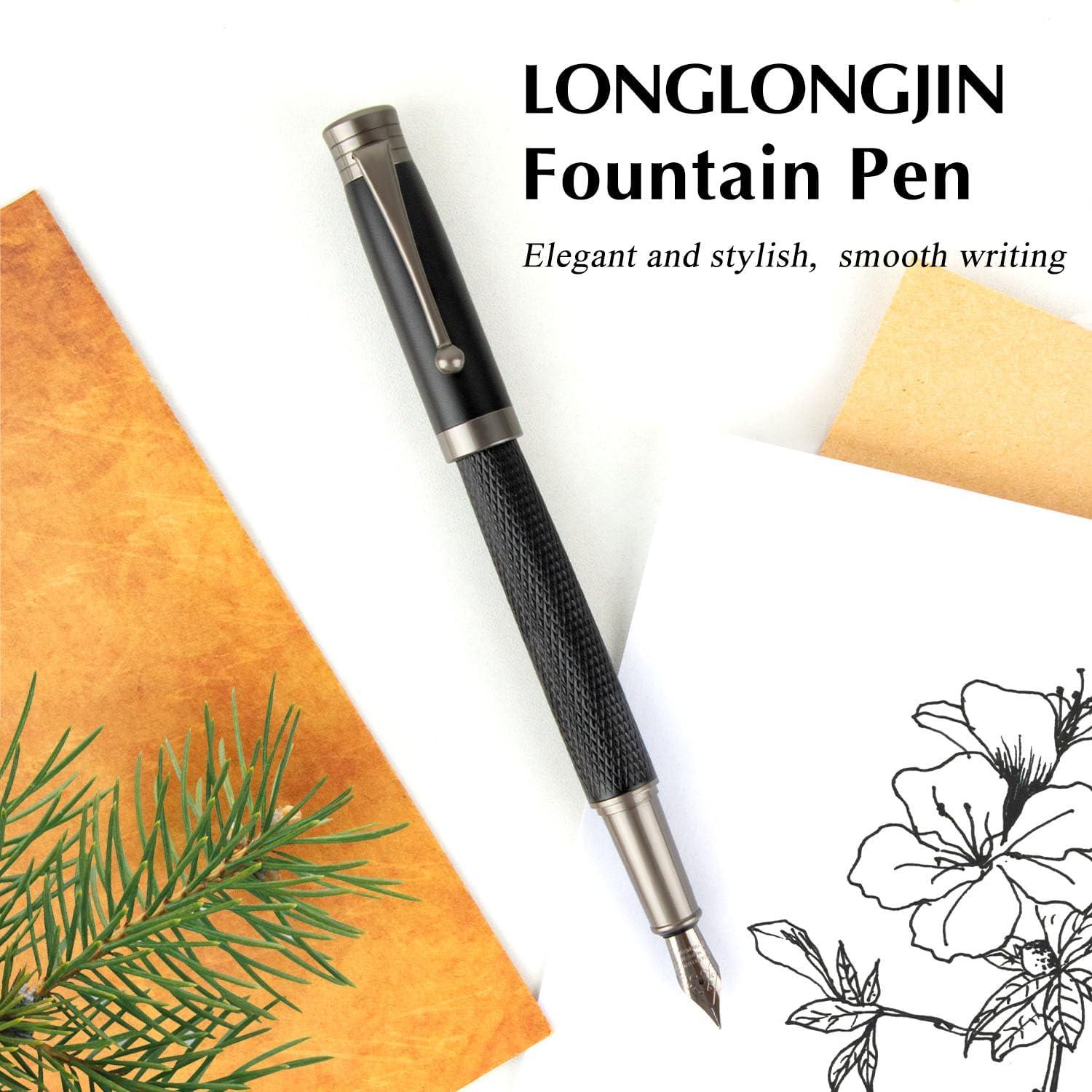 Juego de Pluma Fuente LongLongJin con 2 Plumillas y 18 Cartuchos