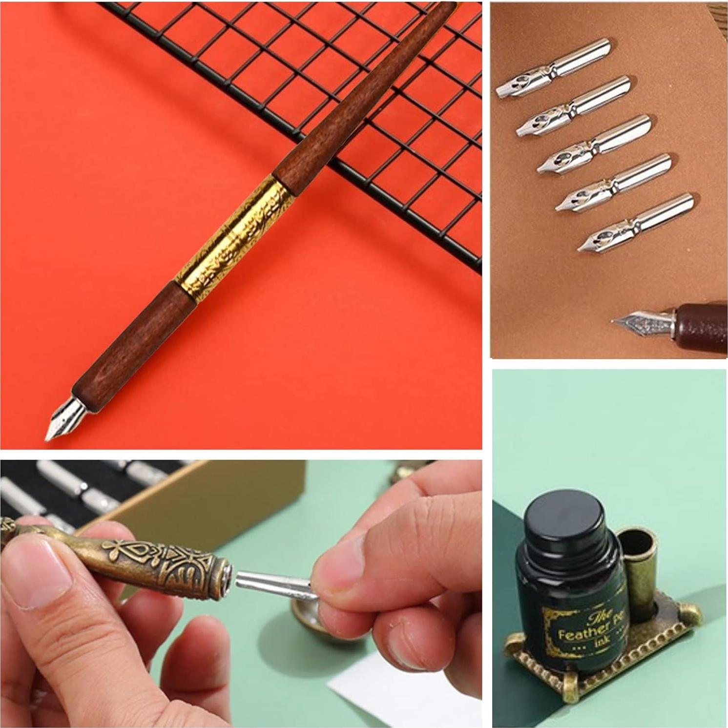Juego de Plumas de Caligrafía Joyeee con Tinta y Sello