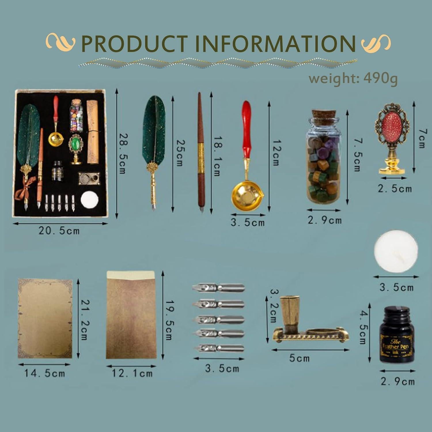 Juego de Plumas de Caligrafía Joyeee con Tinta y Sello