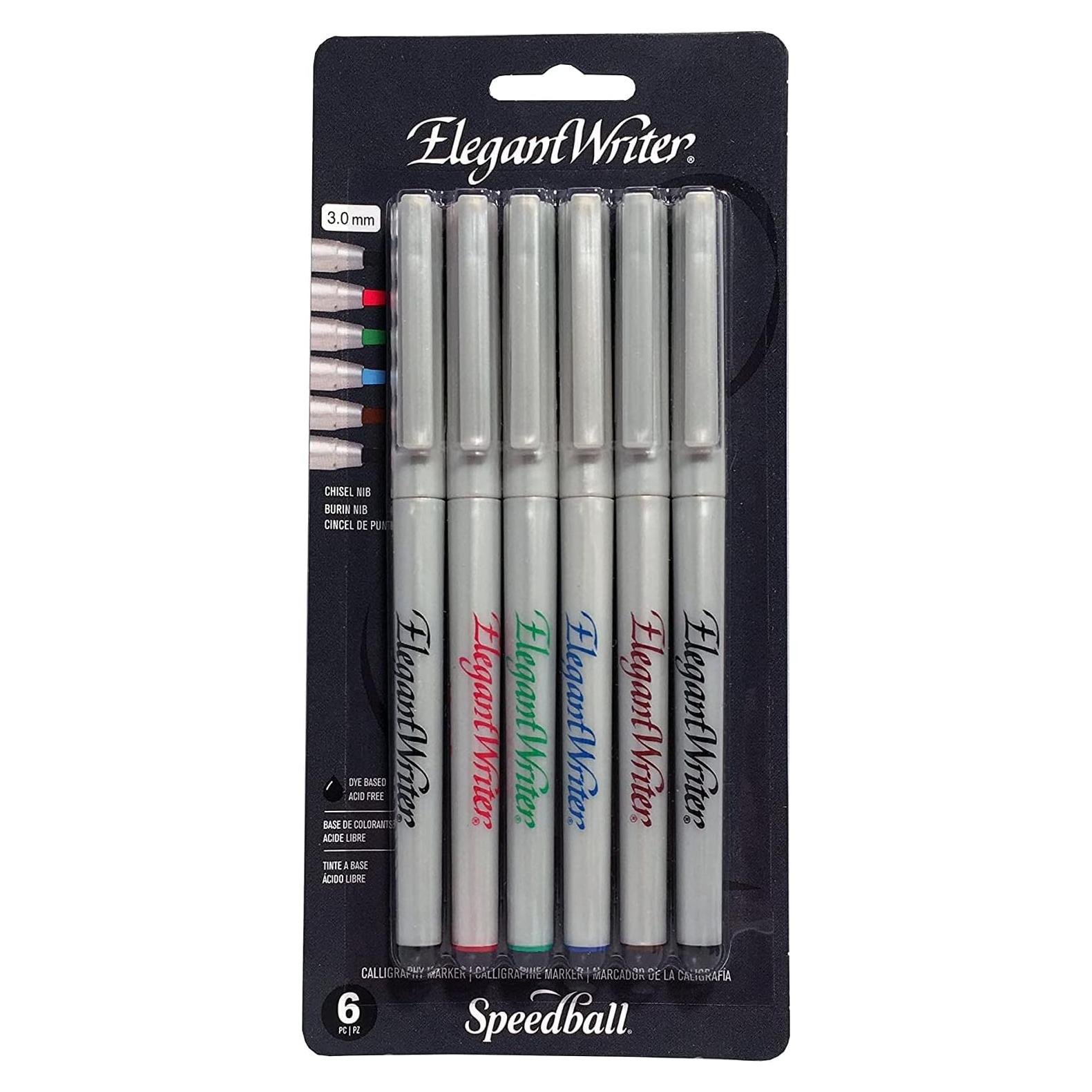 Juego de 6 Marcadores de Caligrafía Speedball 3.0 mm Surtido