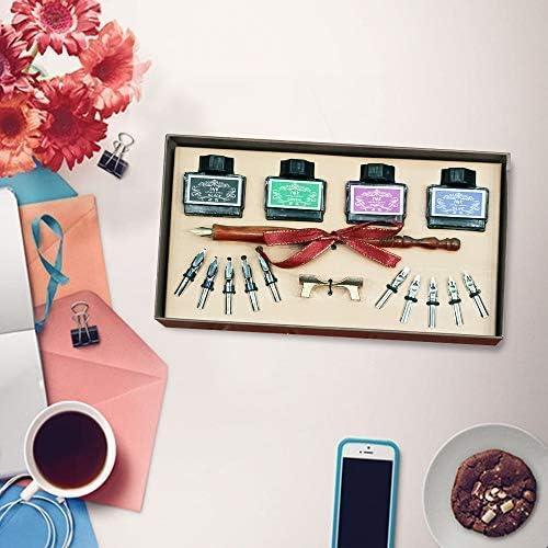 Juego de Plumas de Caligrafía ASXMA con 11 Puntas y 4 Tintas