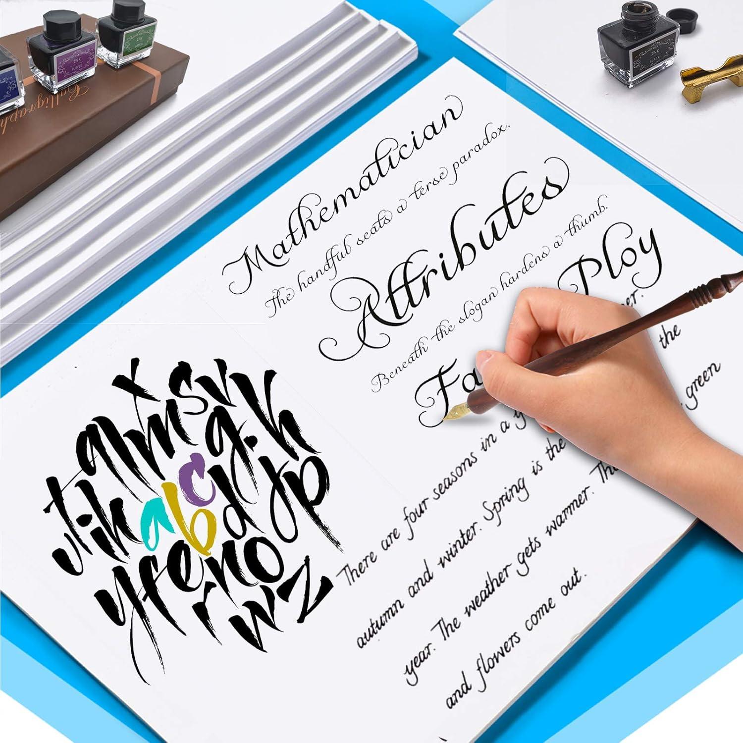 Juego de Plumas de Caligrafía ASXMA con 11 Puntas y 4 Tintas