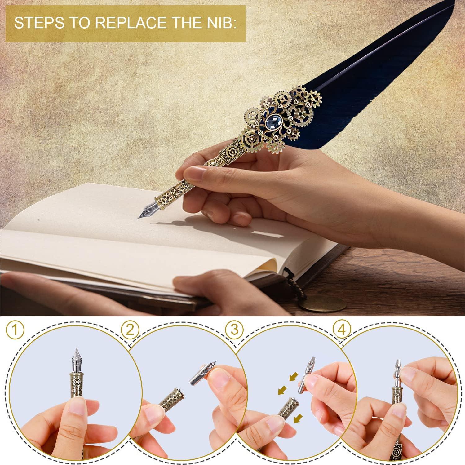 Juego de Caligrafía NC con Pluma, 5 Tintas y 6 Puntas