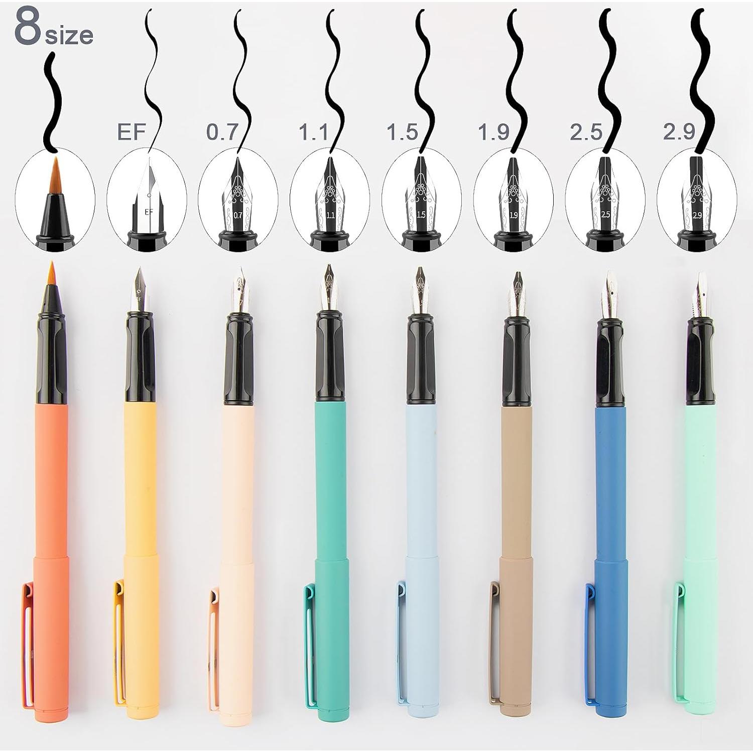 Juego de Plumas de Caligrafía TIANREN con 8 Puntas y 60 Cartuchos