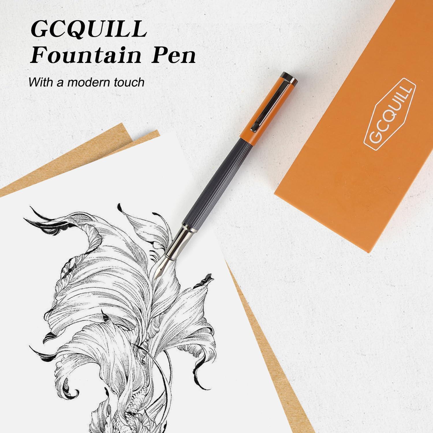 Juego de Pluma Fuente GC QUILL MU-12 Punta Fina 0.5mm