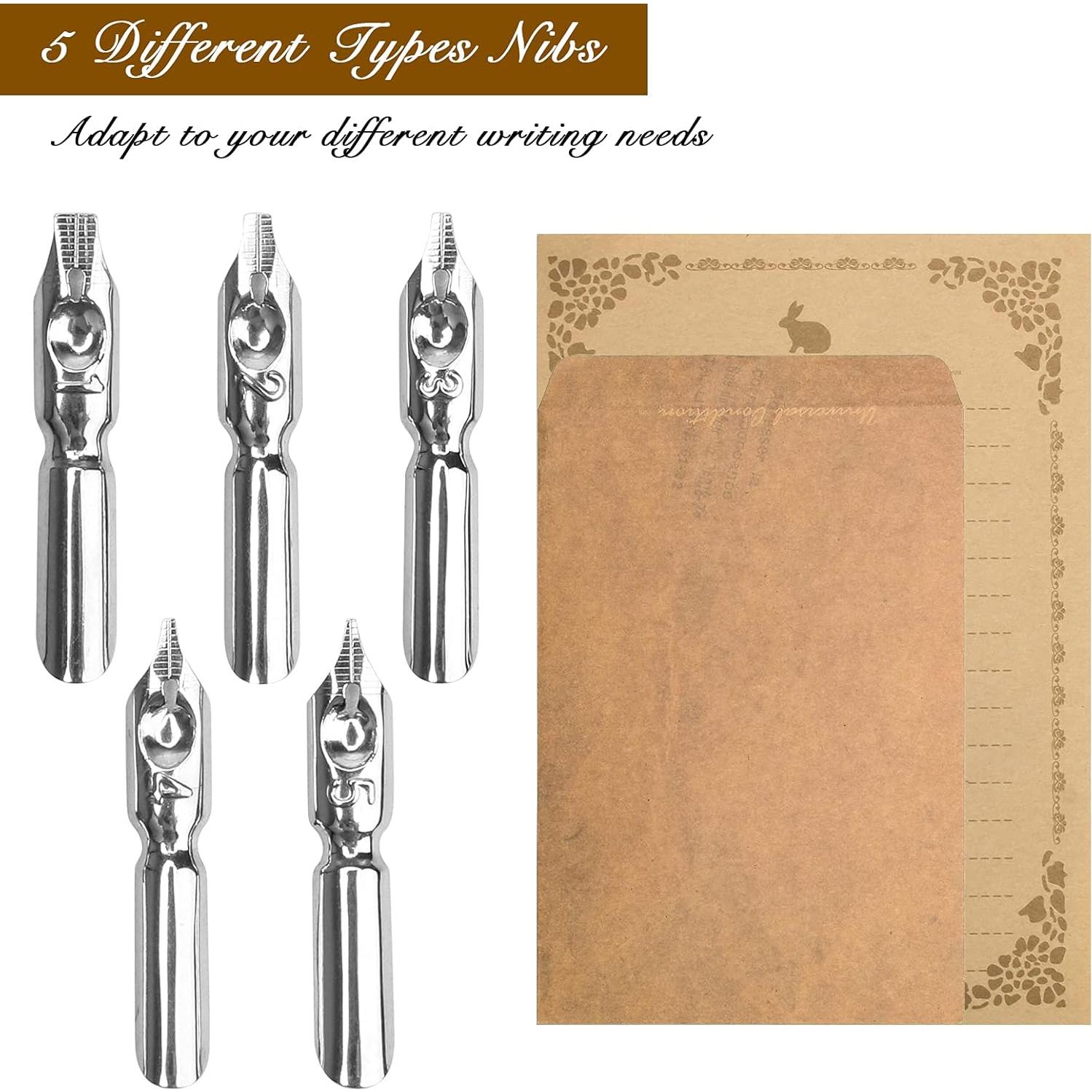 Juego de Pluma Caligráfica Anglekai con Sello de Cera Azul