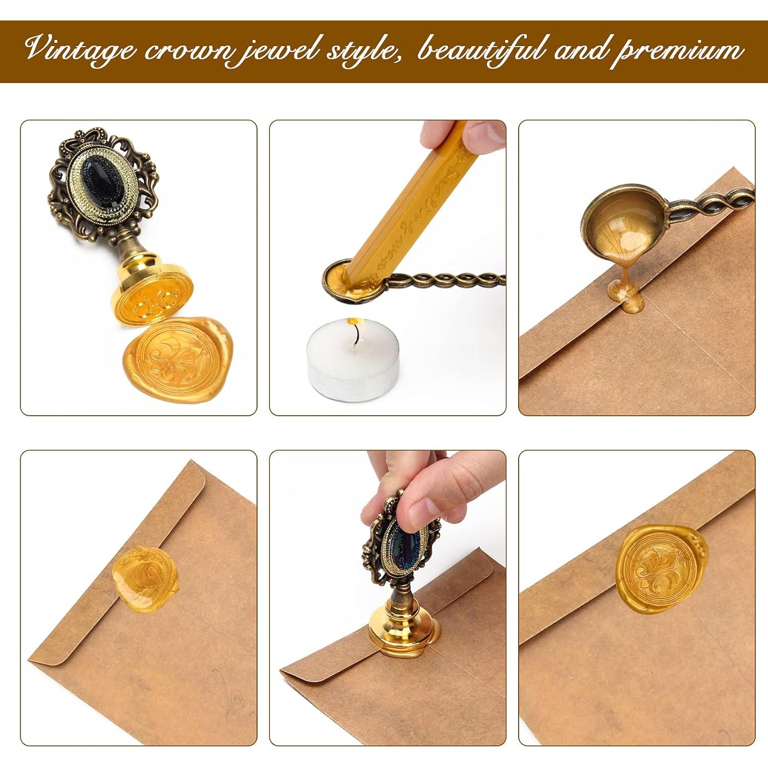 Juego de Pluma Caligráfica Anglekai con Sello de Cera Azul