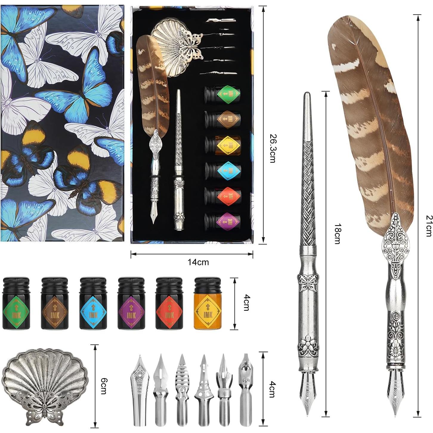 Juego de Caligrafía Mancola con Pluma y 6 Tintas Multicolor