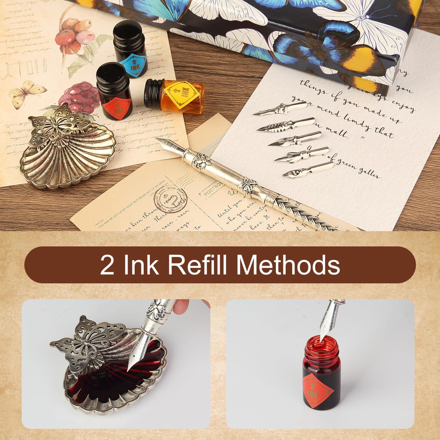 Juego de Caligrafía Mancola con Pluma y 6 Tintas Multicolor