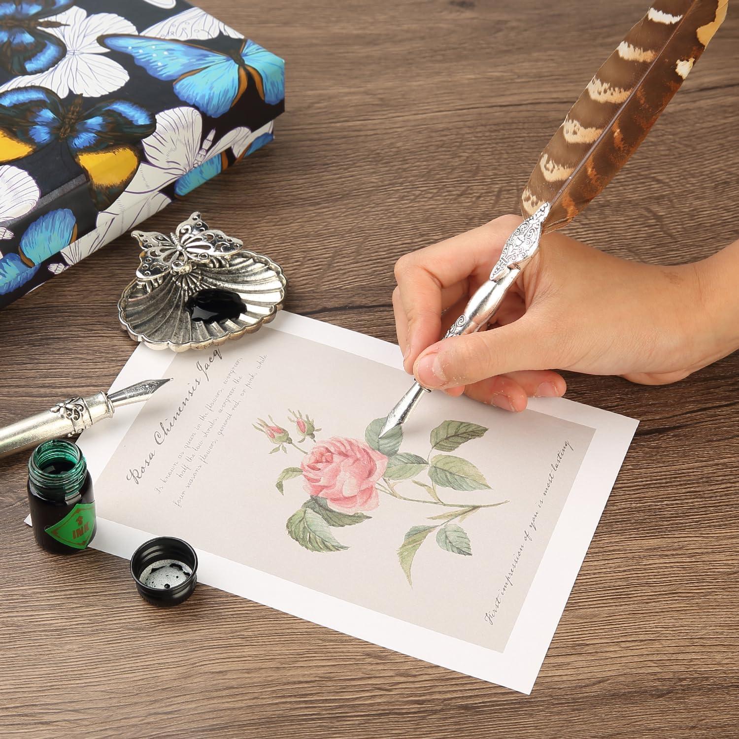 Juego de Caligrafía Mancola con Pluma y 6 Tintas Multicolor