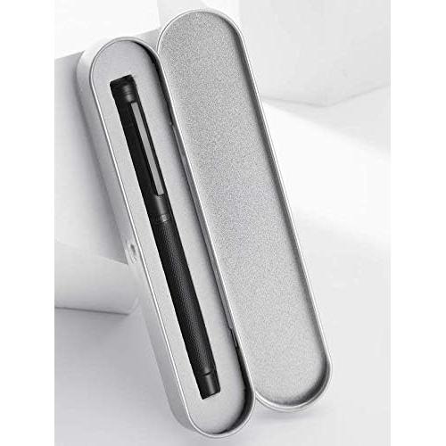 Pluma de Caligrafía Asvine Negra Punta Curvada con Estuche