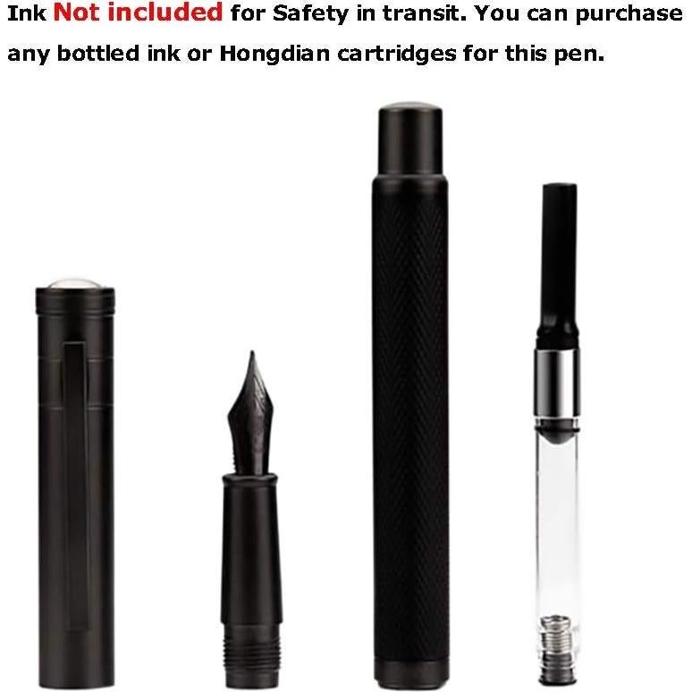 Pluma de Caligrafía Asvine Negra Punta Curvada con Estuche