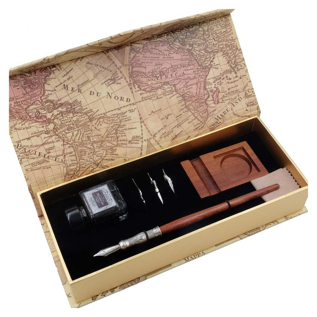 Juego de Pluma de Caligrafía GC Quill Madera Natural 1 Pluma