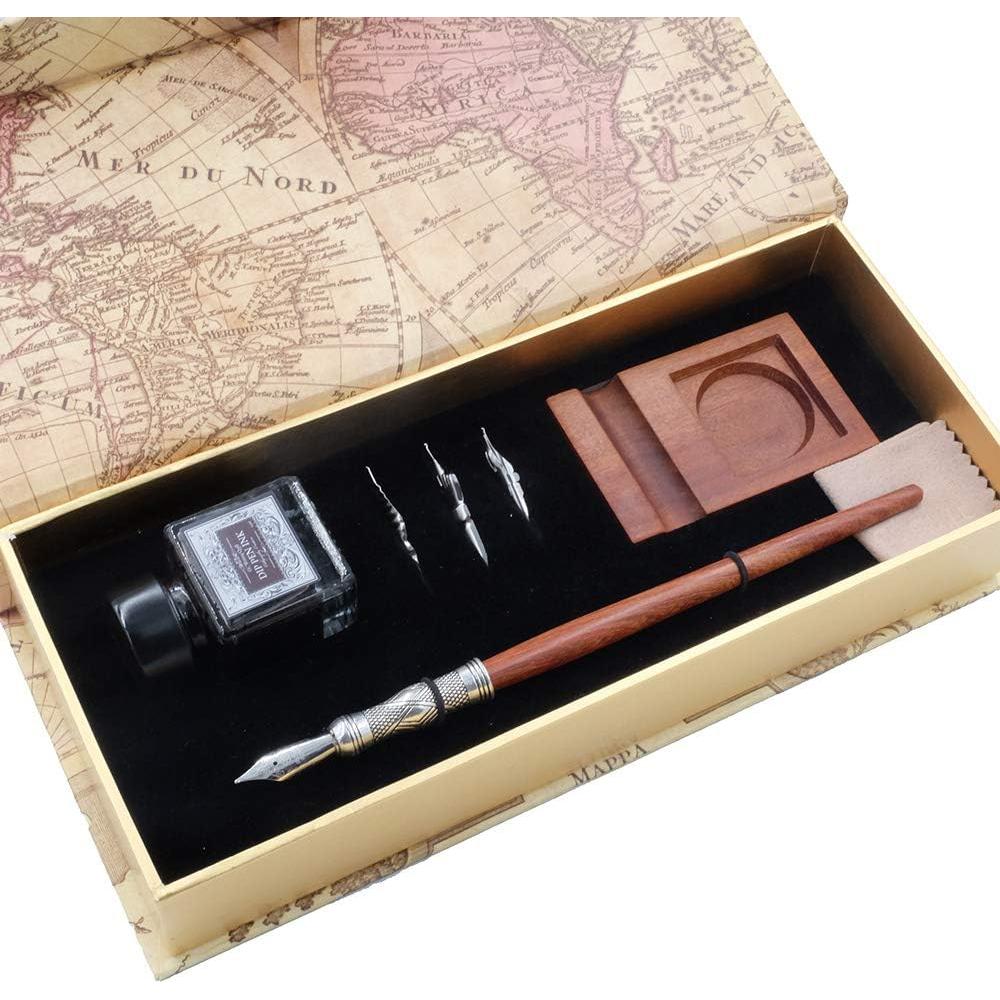 Juego de Pluma de Caligrafía GC Quill Madera Natural 1 Pluma