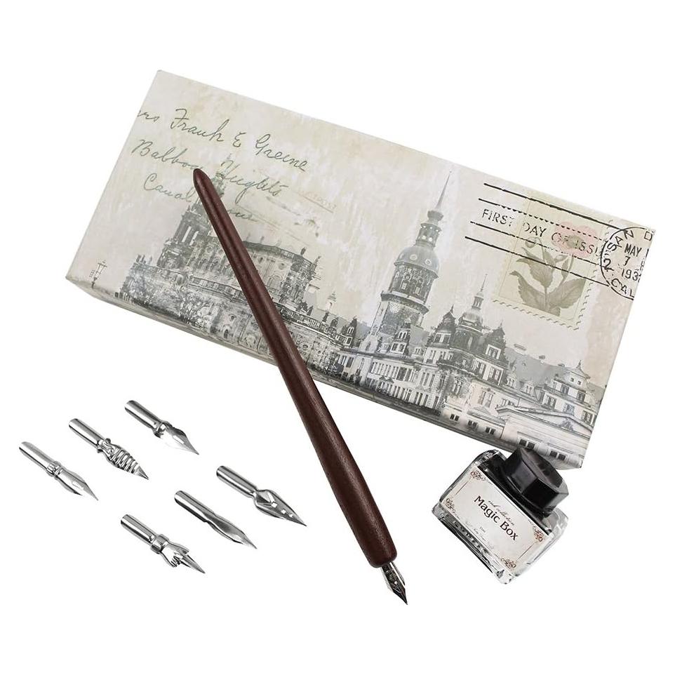 Pluma de inmersión FEATTY para caligrafía - 6 plumillas