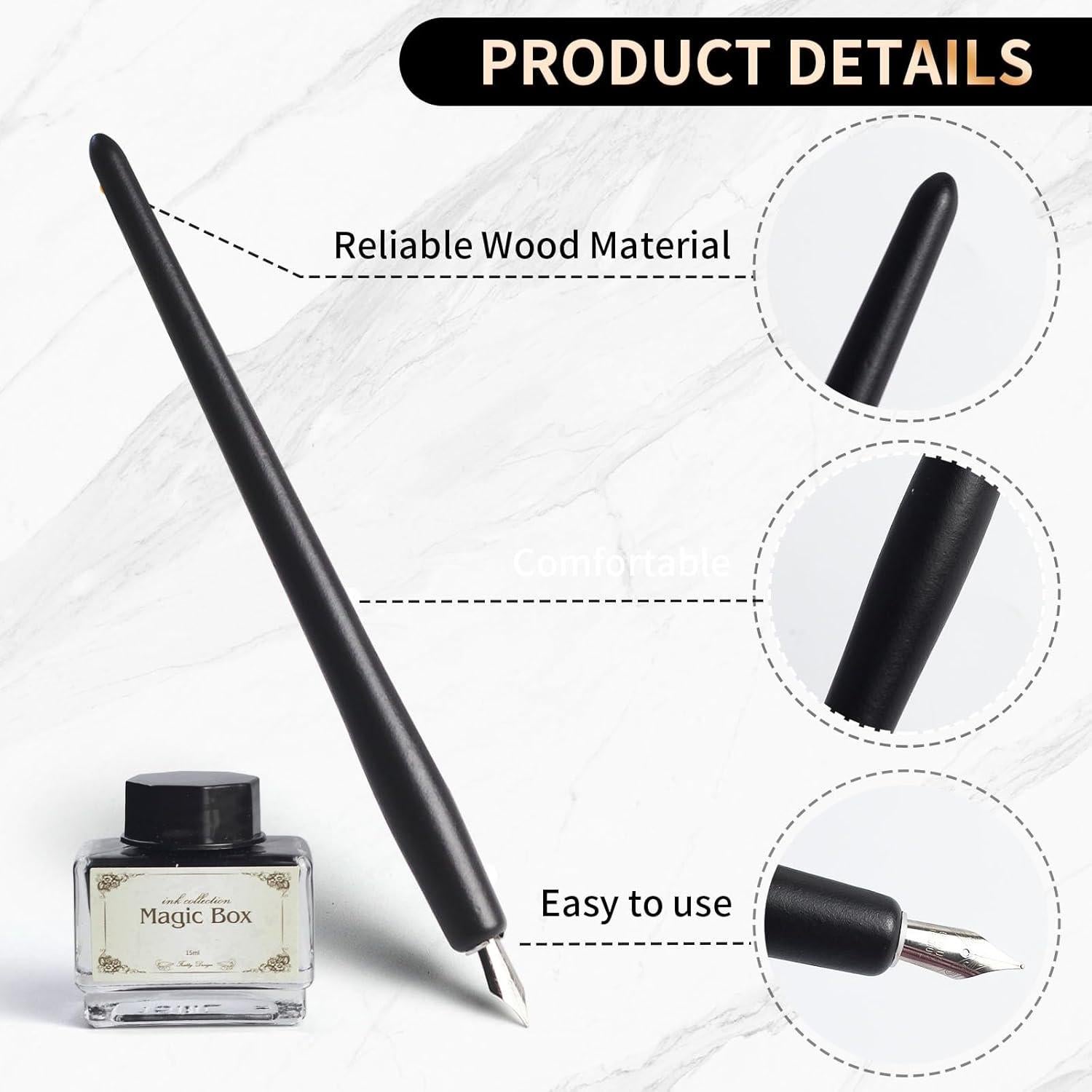 Pluma de inmersión FEATTY para caligrafía - 6 plumillas