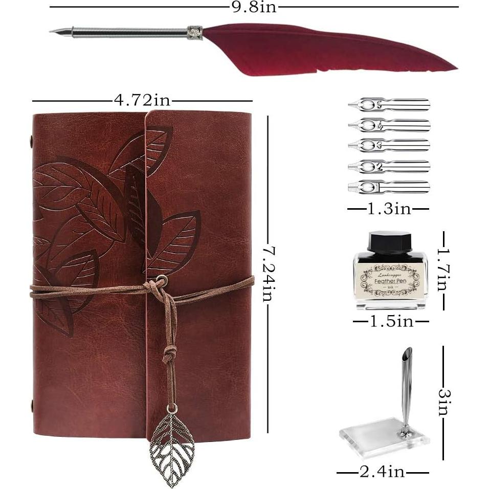 Juego de Caligrafía Vintage GCCL con Pluma Pavo Real y Tinta