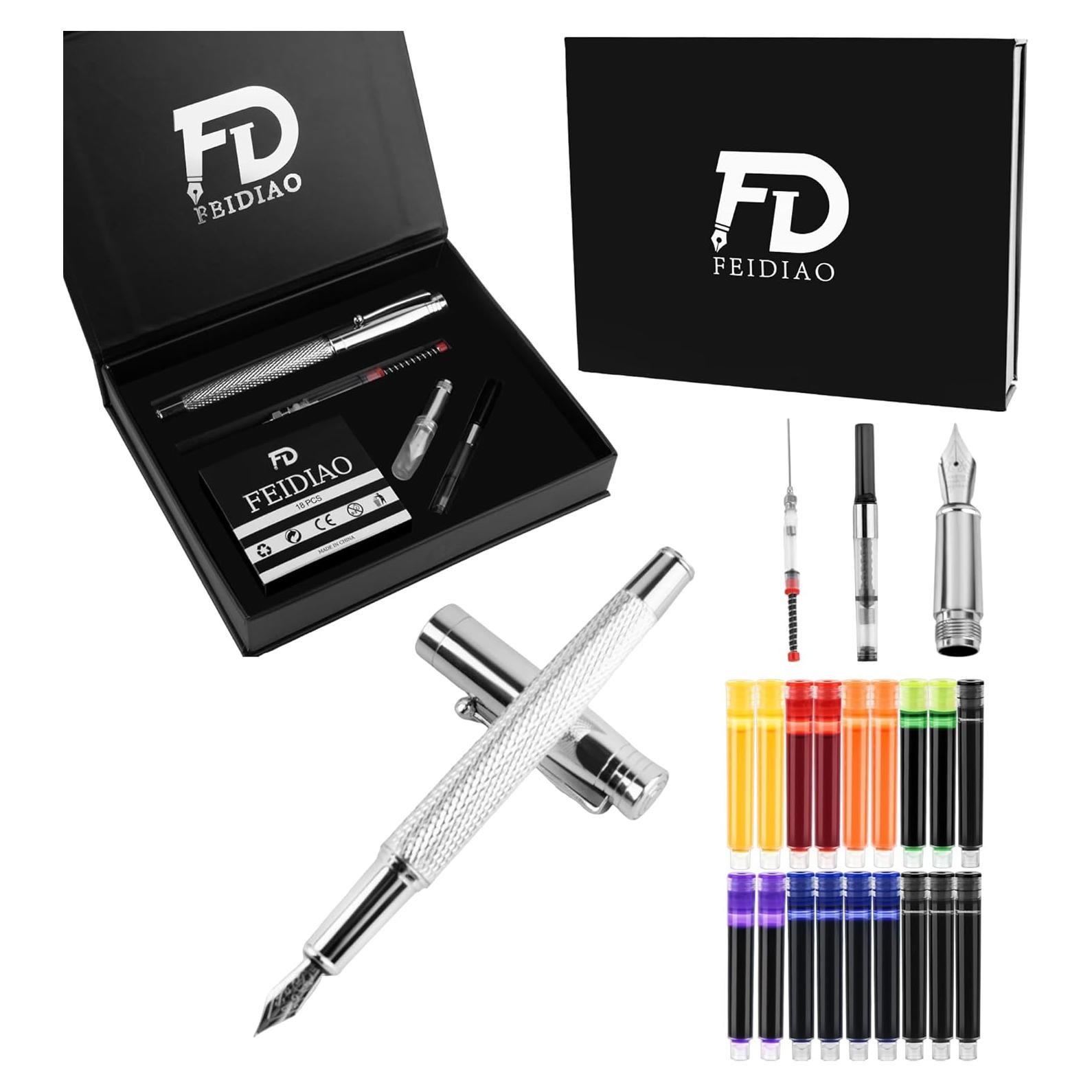 Conjunto de Plumas Estilográficas FEIDIAO con 18 Cartuchos de Tinta