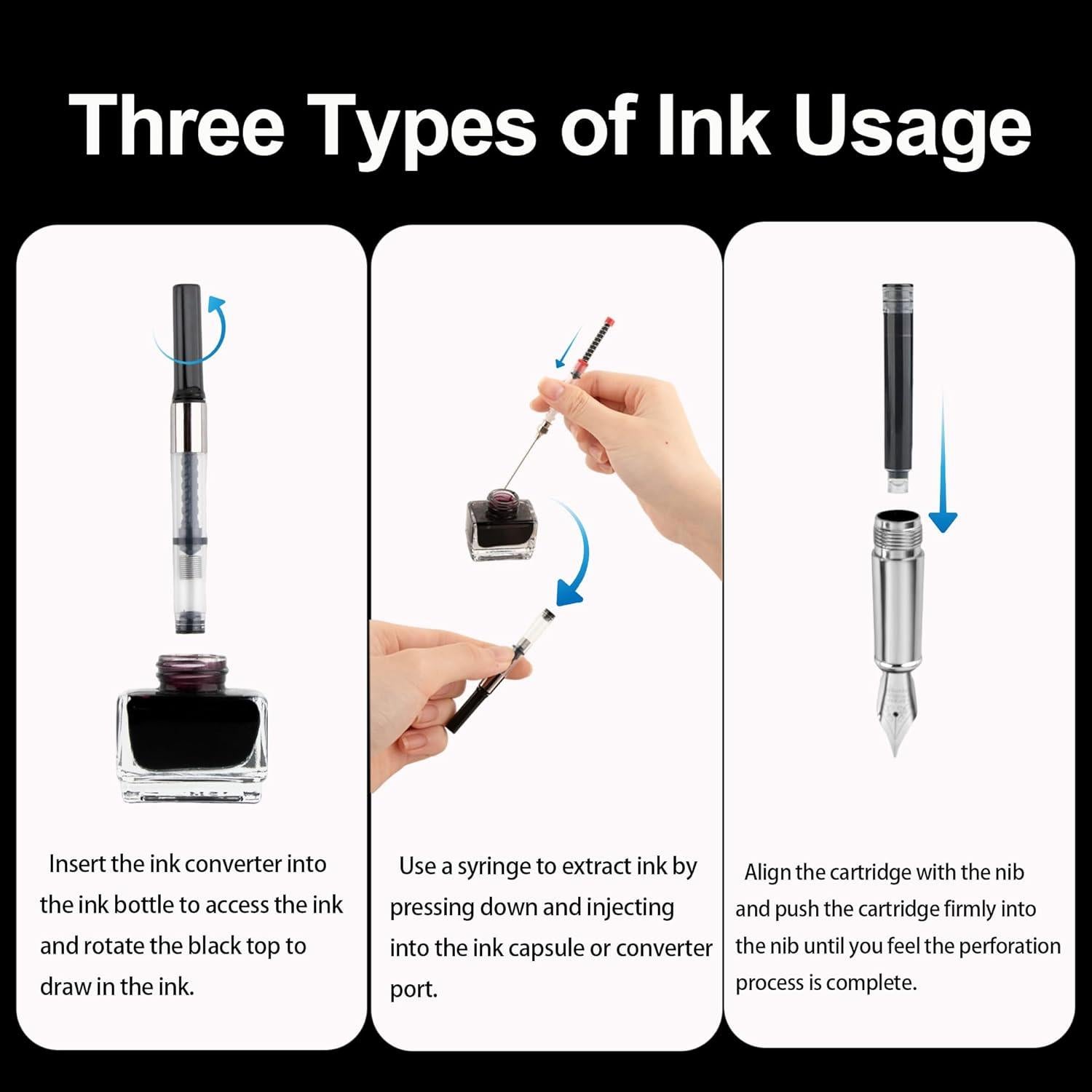 Conjunto de Plumas Estilográficas FEIDIAO con 18 Cartuchos de Tinta