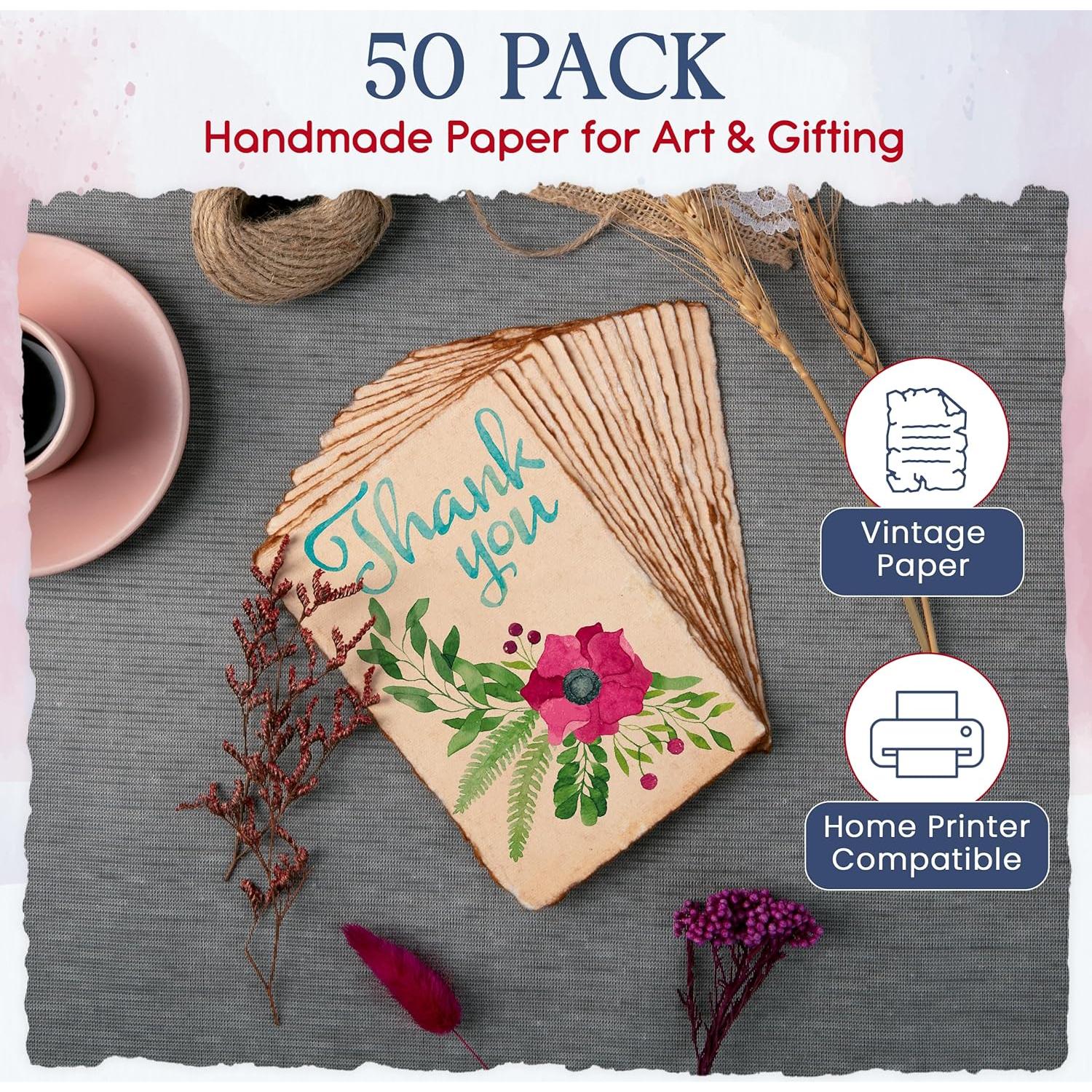 Tarjetas de papel reciclado Wanderings 4x6" 50 unidades