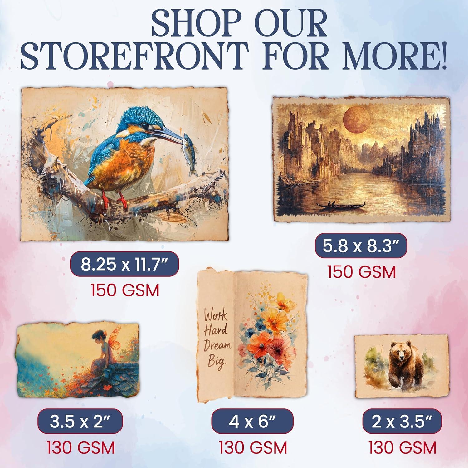 Tarjetas de papel reciclado Wanderings 4x6" 50 unidades