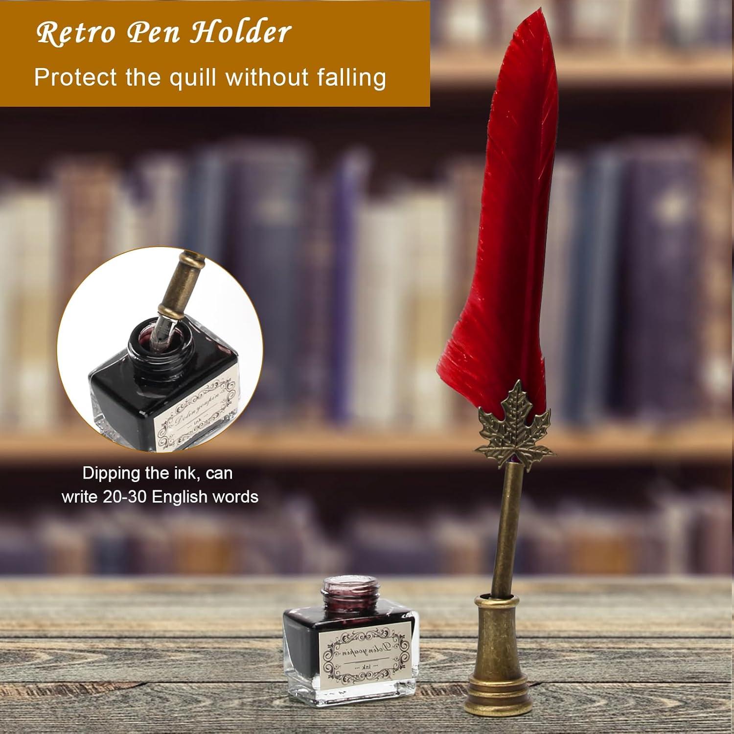 Conjunto de pluma y tinta AHIER con 5 puntas y 15ml tinta